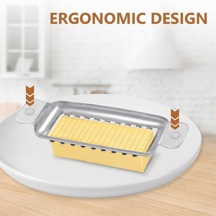 Butter & Cheese Slicer,Stainless Steel Multipurpose Food Cutter for Block butter,Butter Slicer Cut Into 1/4 Inch on Average,Dishwasher Safe