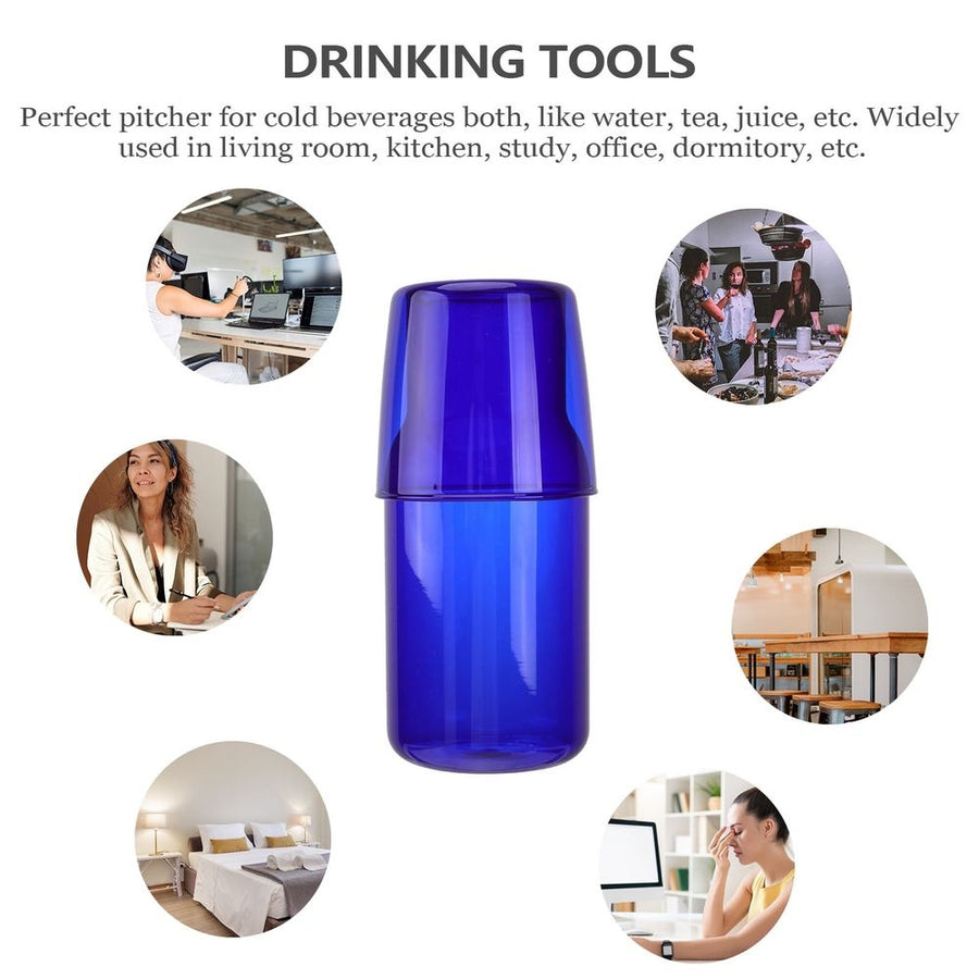 500ml Nightstand Water Carafe and Tumbler Glass Set - Bedside Pitcher for Drinking Water, Bedroom Hydration Accessory