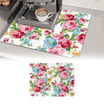 Coffee Bar Counter Mat - Waterproof Rubber Drying Pad for Espresso Machines & Sink Areas, Anti-Slip Kitchen Decor Mat to Hide Stains, 2 Size Options
