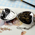 Stainless Steel Tea Infuser Mesh Heart Shaped Tea Strainer Spoon Sugar Flour Sifters Filters Tea Interval Diffuser for Loose Leaf, Spices, Seasonings,Easy Brewing, No Loose Leaves