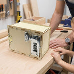 Small Wooden Lockbox with Mechanical Password Lock - Puzzle Password Bank Box for Kids and Home Security