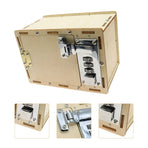 Small Wooden Lockbox with Mechanical Password Lock - Puzzle Password Bank Box for Kids and Home Security