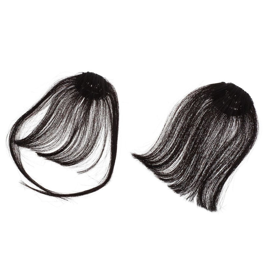 Black Clip in Fringe Bangs, Non-Reflective and Reusable, Perfect for Parties and Performances 2Pcs