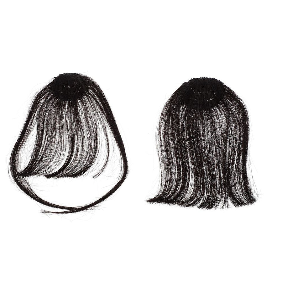 Black Clip in Fringe Bangs, Non-Reflective and Reusable, Perfect for Parties and Performances 2Pcs