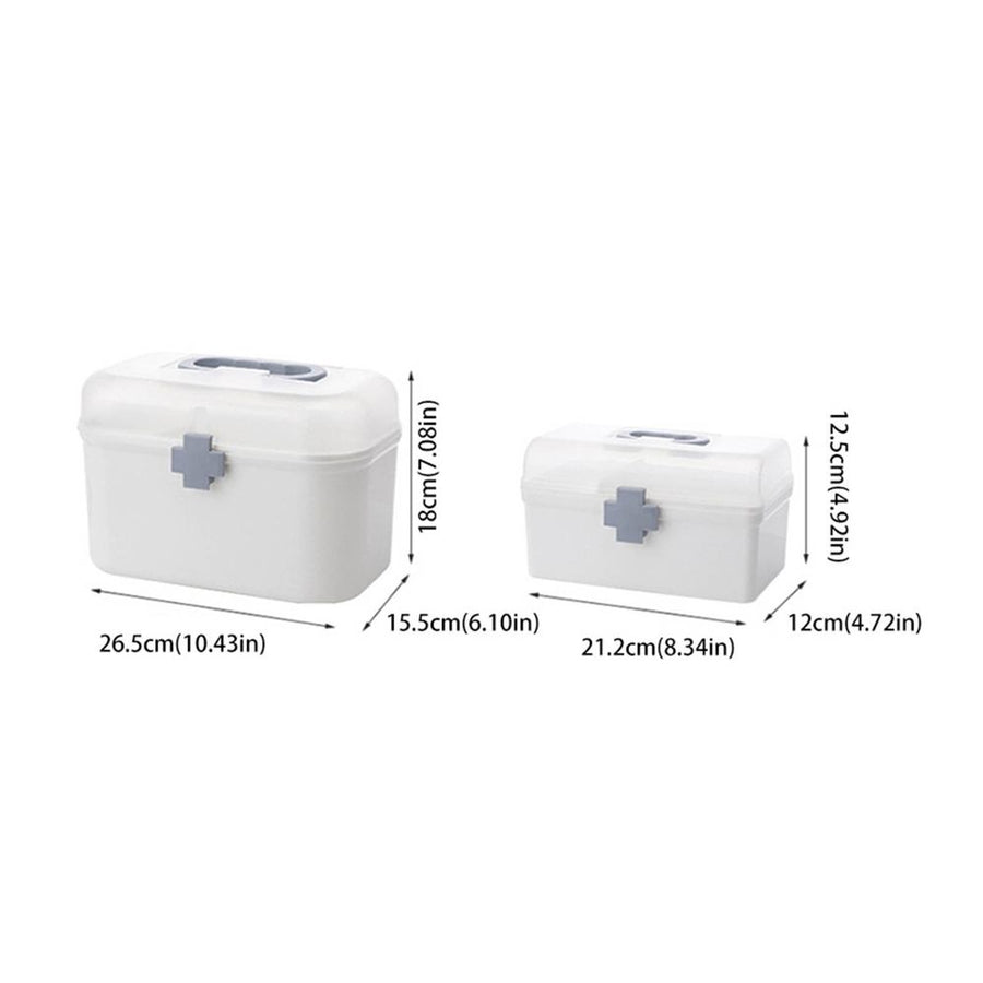 Medical Box, Box Double Layer with Handle Removable Tray Portable Large Capacity Emergency Kit Container Organizer Medicine Storage Box Organizer