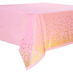 Gold Plastic Tablecloth For Party Decorations,Disposable Table Cloth For Rectangle Table,Gold Dot Confetti Waterproof Table Covers,For Dining Graduation Wedding Birthday