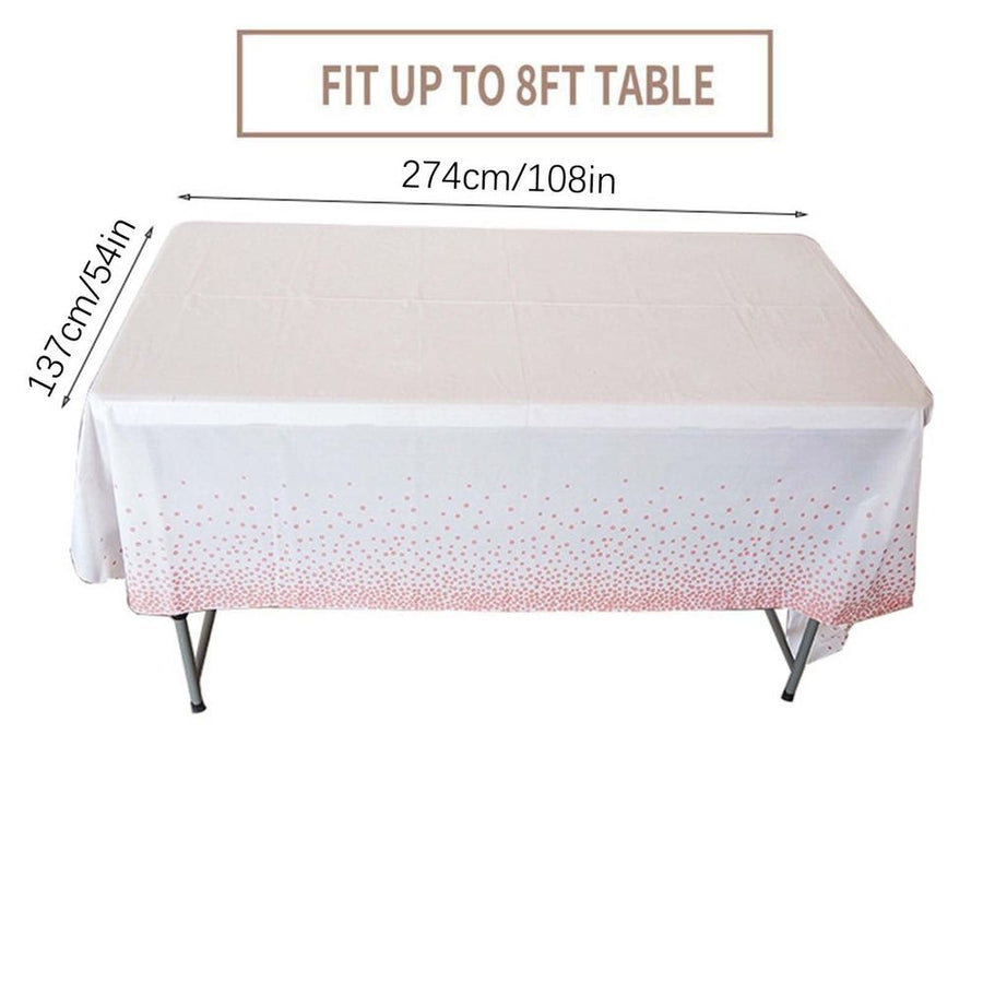 Gold Plastic Tablecloth For Party Decorations,Disposable Table Cloth For Rectangle Table,Gold Dot Confetti Waterproof Table Covers,For Dining Graduation Wedding Birthday