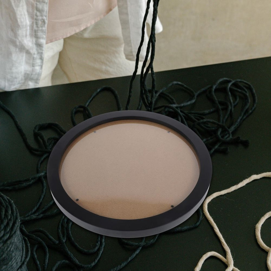 Black Resin Embroidery Hoop Frame for Cross Display, Circular Photo Holder for Craft and Needlework