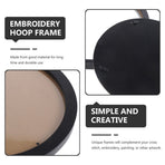 Black Resin Embroidery Hoop Frame for Cross Display, Circular Photo Holder for Craft and Needlework