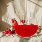 3Pcs Realistic Red Artificial Watermelon Slice Models for Home Kitchen Garden Decor