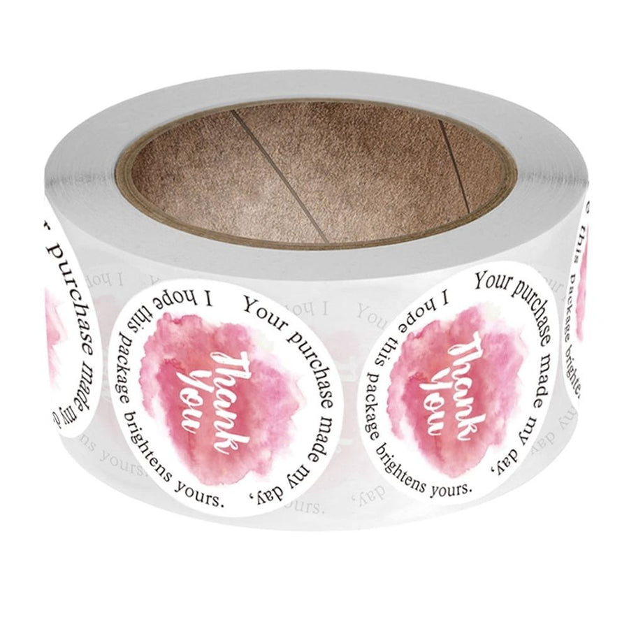 500Pcs Sealing Sticker White Roll Decorative Packaging Stickers with Easy Peel