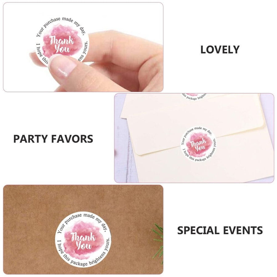 500Pcs Sealing Sticker White Roll Decorative Packaging Stickers with Easy Peel