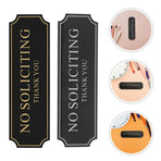 2-Pack High Visibility No Soliciting Signs with Strong Adhesive for Store Doors and Yard Display
