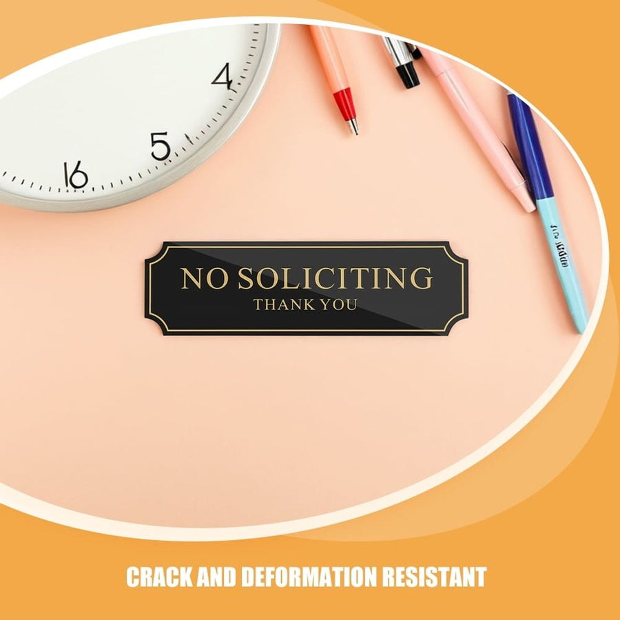 2-Pack High Visibility No Soliciting Signs with Strong Adhesive for Store Doors and Yard Display