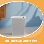 Small Plastic Garbage Can with Lid Stylish Slim Design for Bathroom Kitchen