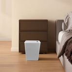 Small Plastic Garbage Can with Lid Stylish Slim Design for Bathroom Kitchen