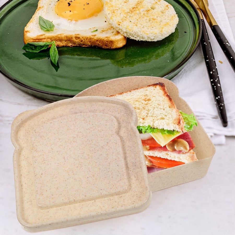 Khaki Sealed Container for Bread and Toast Storage, Perfect for Picnics