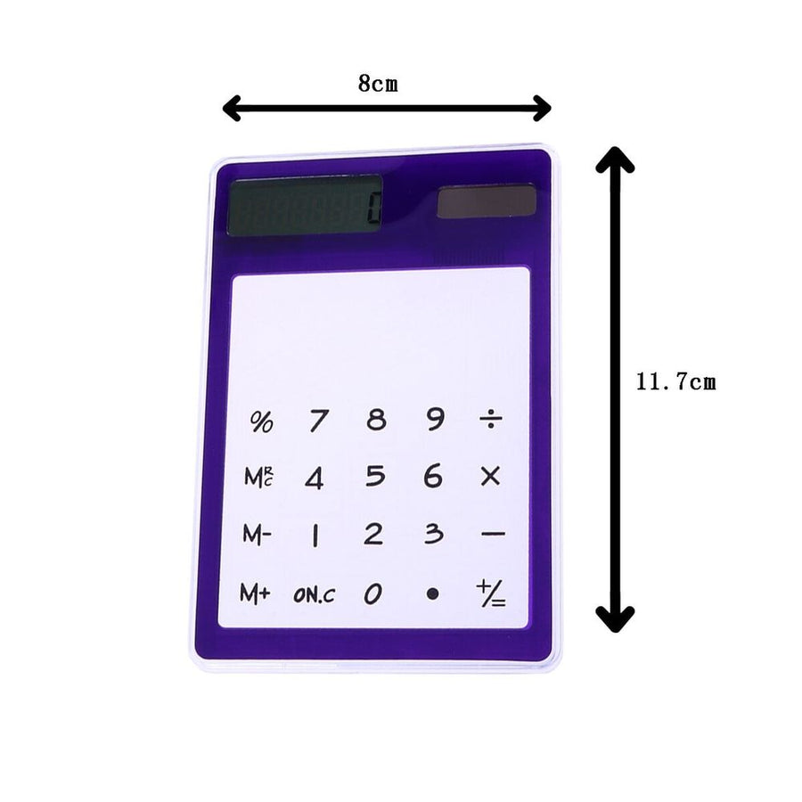 Solar Powered Portable Calculator with Touch Screen Purple Suitable for Office and School