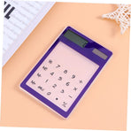Solar Powered Portable Calculator with Touch Screen Purple Suitable for Office and School