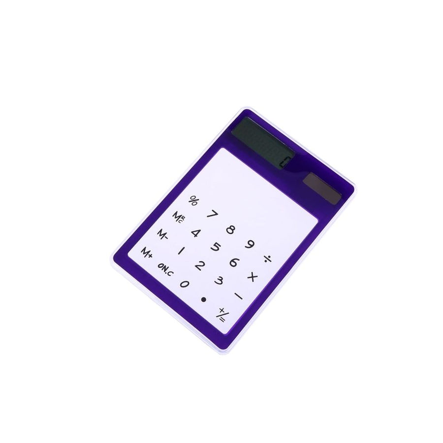 Solar Powered Portable Calculator with Touch Screen Purple Suitable for Office and School