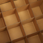 Multi-Use Khaki Corrugated Box for Dishes, Cups, and Wine Storage