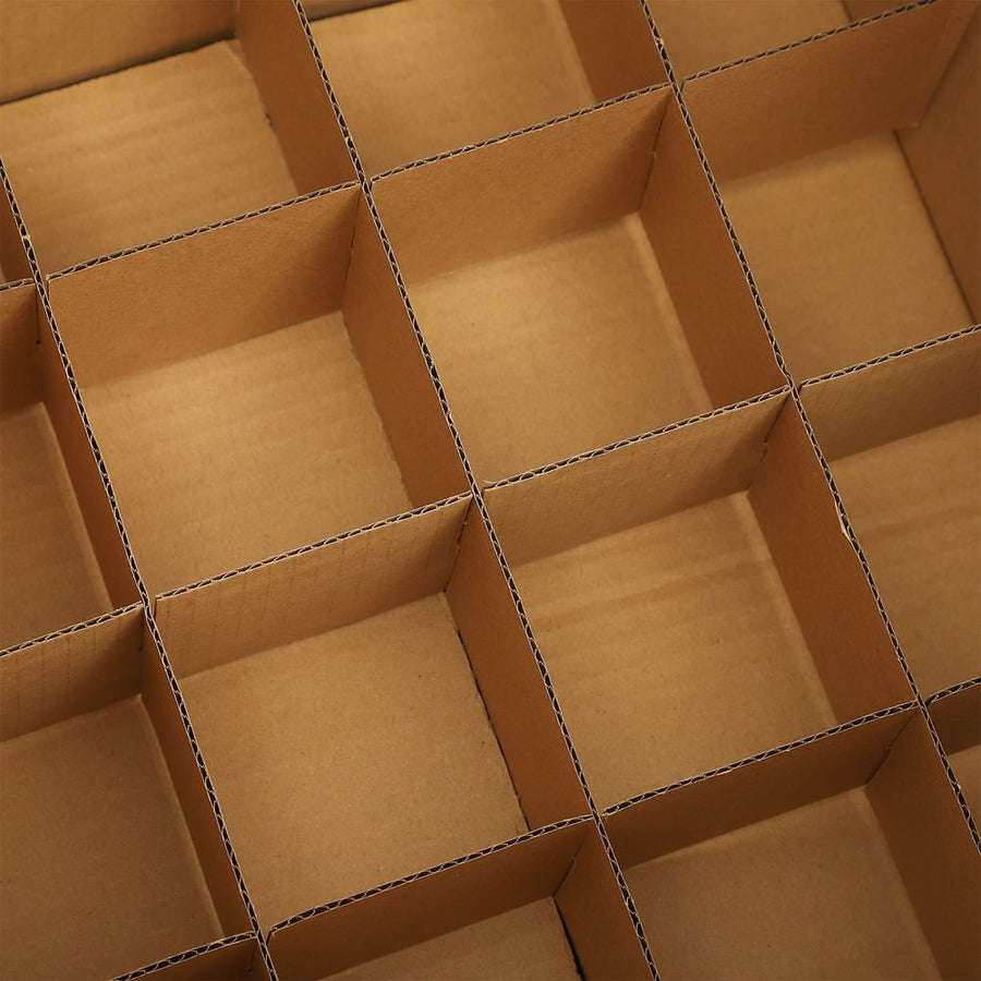 Multi-Use Khaki Corrugated Box for Dishes, Cups, and Wine Storage