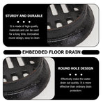 Cast Iron Floor Drain Cover Black for Home Use Hair Blocking Round Design