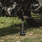 Black Aluminum Alloy Motorcycle Kickstand Plate Foot Support Stable Parking