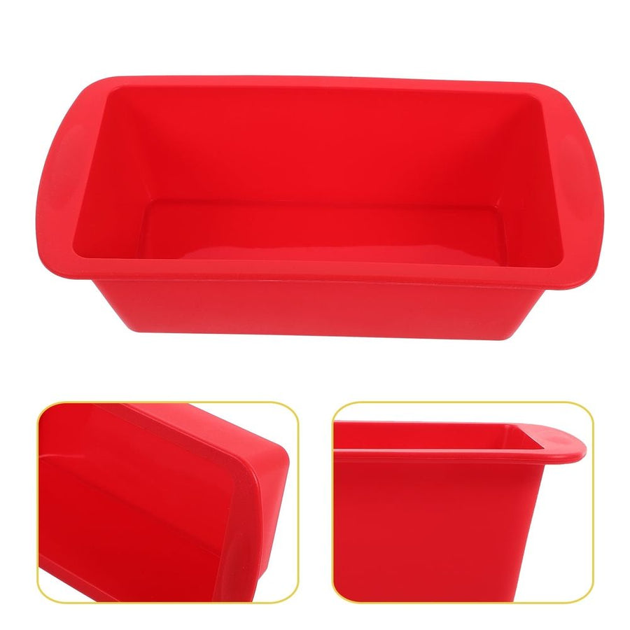 Non-Stick Silicone Bread Pan Red Flexible for Toast and Whole Wheat Baking