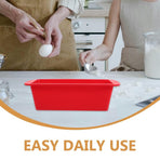 Non-Stick Silicone Bread Pan Red Flexible for Toast and Whole Wheat Baking