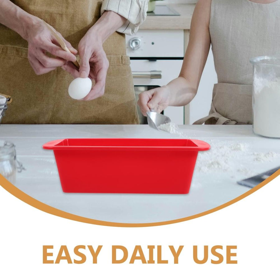 Non-Stick Silicone Bread Pan Red Flexible for Toast and Whole Wheat Baking