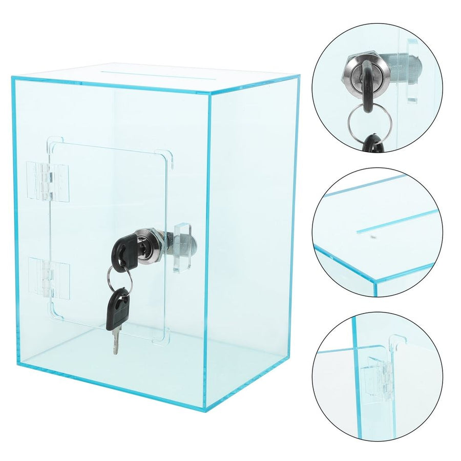 Lockable Acrylic Money Jar for Cash Donations and Tip Collection