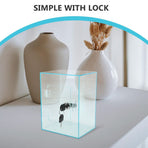 Lockable Acrylic Money Jar for Cash Donations and Tip Collection
