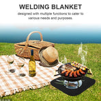 Fire Retardant Welding Mat Black Polyester Fireproof Blanket for Campfire and Soldering