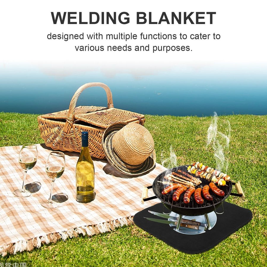 Fire Retardant Welding Mat Black Polyester Fireproof Blanket for Campfire and Soldering