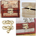 20Pcs Antique Brass Box Toggle Latches with Decorative Hasps for Wood Cabinets