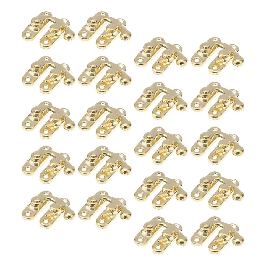 20Pcs Antique Brass Box Toggle Latches with Decorative Hasps for Wood Cabinets