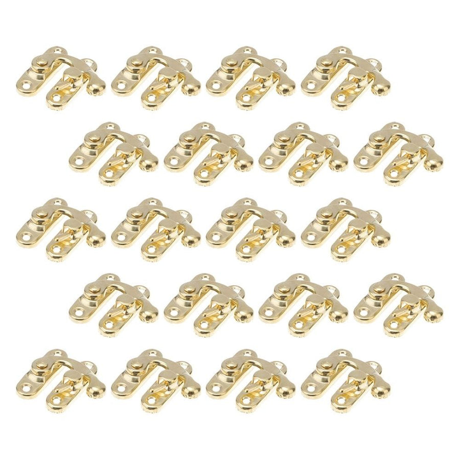 20Pcs Antique Brass Box Toggle Latches with Decorative Hasps for Wood Cabinets