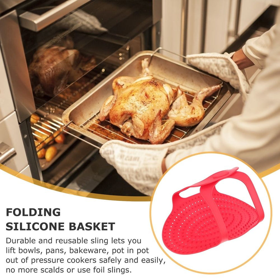 Non-Stick Silicone Turkey Roaster Sling with Handle and Buckle, Oven Cooking Accessory for Easy Roasting