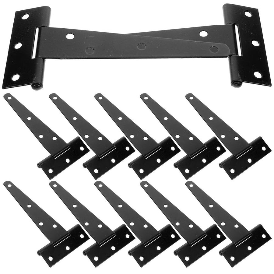 Heavy Duty T-Shape Door Hinges, Black Zinc Alloy, 12 Pieces for and Door Installation