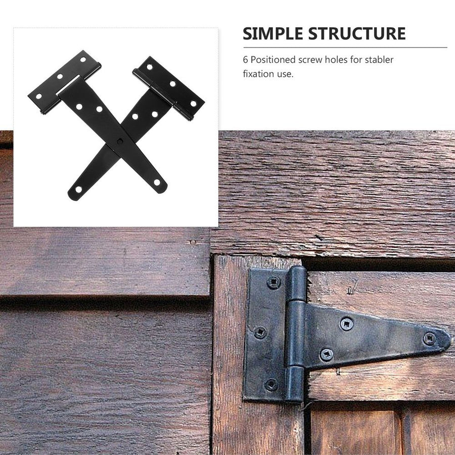 Heavy Duty T-Shape Door Hinges, Black Zinc Alloy, 12 Pieces for and Door Installation