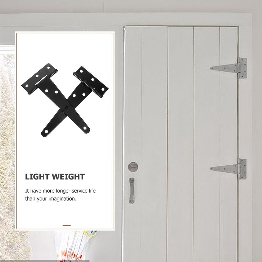 Heavy Duty T-Shape Door Hinges, Black Zinc Alloy, 12 Pieces for and Door Installation