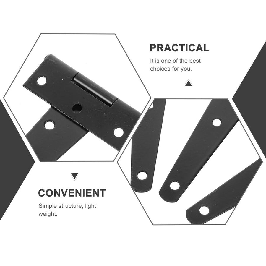 Heavy Duty T-Shape Door Hinges, Black Zinc Alloy, 12 Pieces for and Door Installation