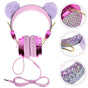 Plush Ear Headphones for Girls with Volume Limiting Feature, Comfortable Back to School Audio Accessory