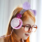 Plush Ear Headphones for Girls with Volume Limiting Feature, Comfortable Back to School Audio Accessory