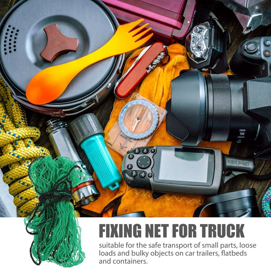 Green Polyethylene Truck Bed Cargo Net Durable All-Weather Protection