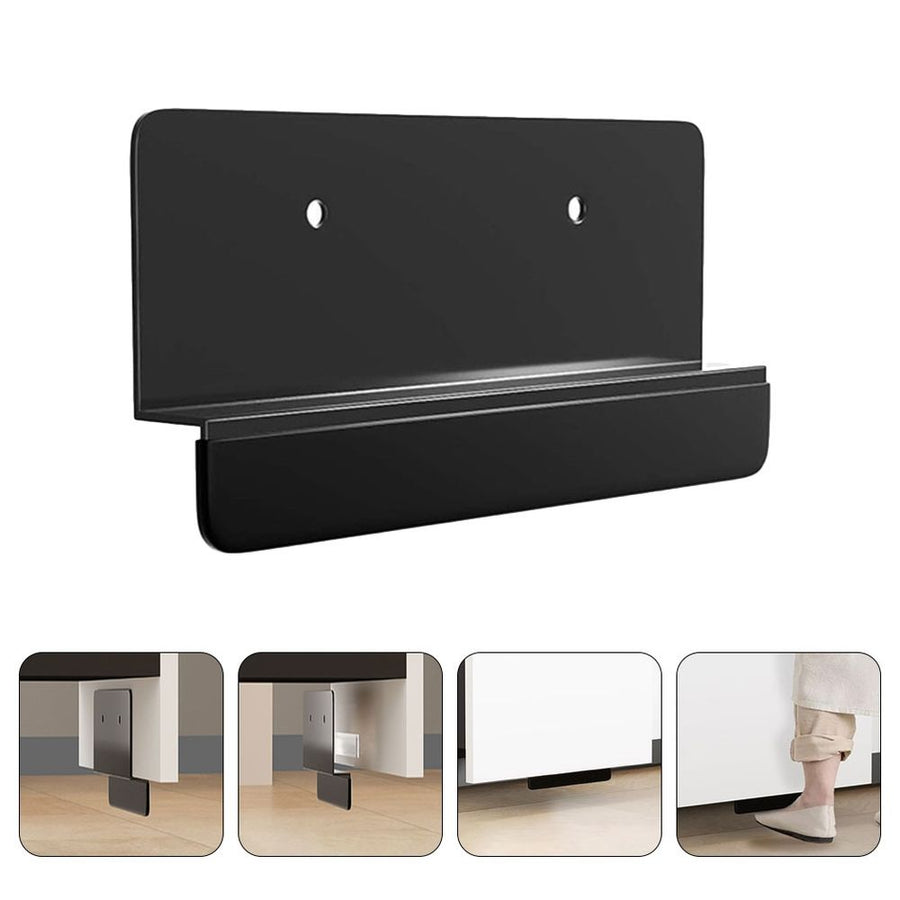 Trash Cabinet Foot Pull 2Pcs Black Carbon Steel For Bathroom Cabinets