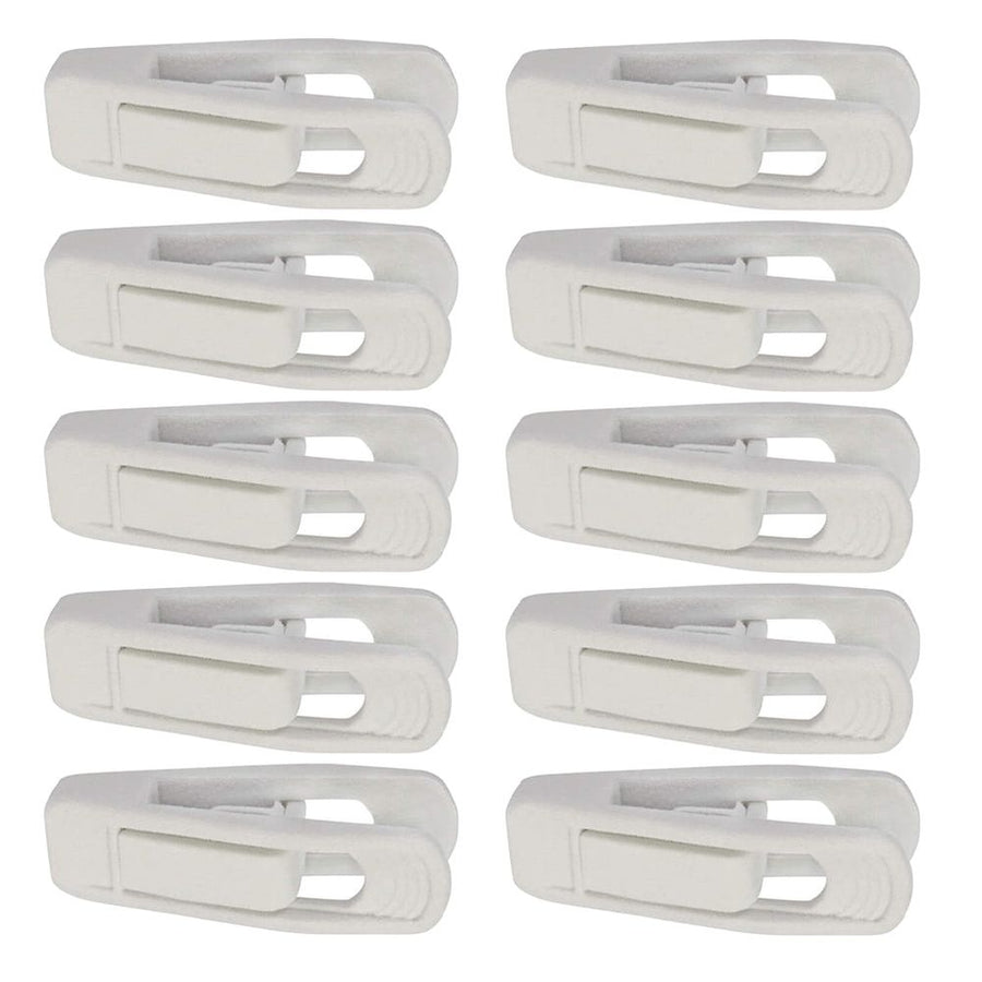 Flocked Velvet Clips, White, Soft and Comfortable, No Marks on Clothes, 10Pcs