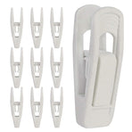 Flocked Velvet Clips, White, Soft and Comfortable, No Marks on Clothes, 10Pcs