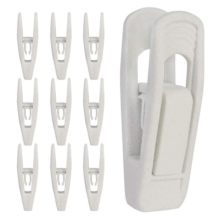 Flocked Velvet Clips, White, Soft and Comfortable, No Marks on Clothes, 10Pcs